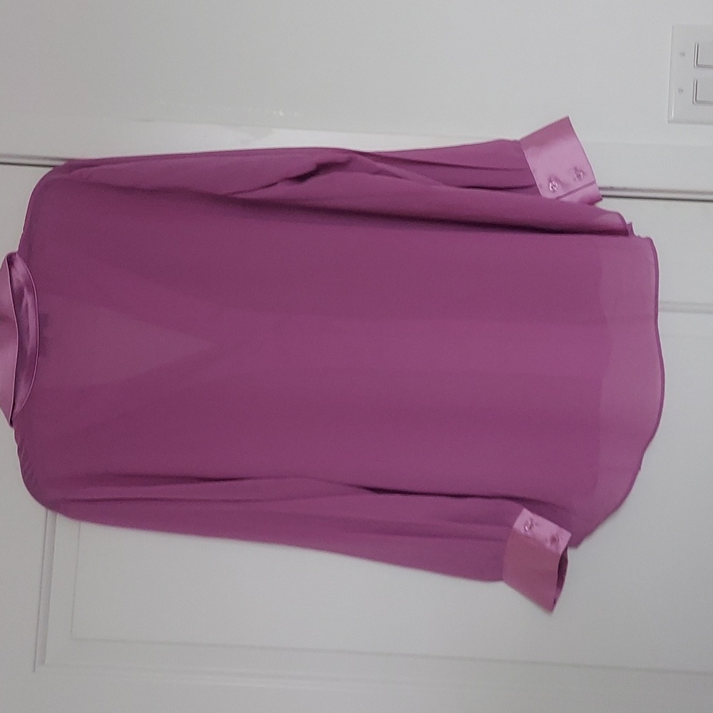 Endless Rose Sheer Collared Button Down Lilac Shi… - image 4
